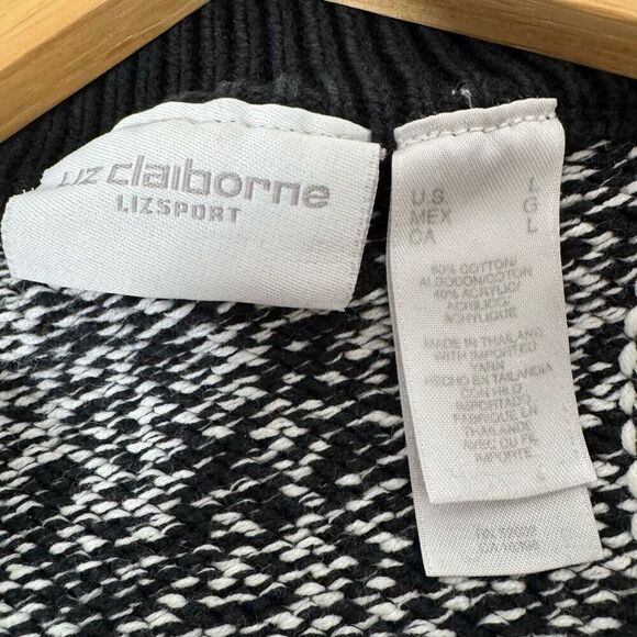 Liz Claiborne Zip Up Knit Sweater Women’s Size Large Cotton Blend - Picture 5 of 8